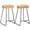 Image de vidaXL Tabourets de bar Gavin lot de 2 bois de manguier massif