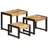 Image de vidaXL Tables gigognes 3 pcs Bois solide de manguier