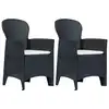 Image de vidaXL Chaises de jardin lot de 2 avec coussin Anthracite Plastique