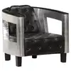 Image de vidaXL Fauteuil en style d'aviation noir cuir véritable