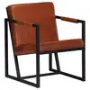 Image de vidaXL Fauteuil marron cuir véritable