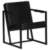 Image de vidaXL Fauteuil noir cuir véritable
