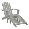 Image de vidaXL Chaise de jardin avec pouf Bois Gris