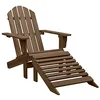 Image de vidaXL Chaise de jardin avec pouf Bois Marron