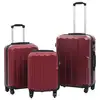 Image de vidaXL Valise rigide 3 pcs Rouge bordeaux ABS