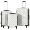 Image de vidaXL Valise rigide 3 pcs Argenté brillant ABS