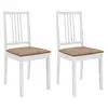 Image de vidaXL Chaises à manger avec coussins lot de 2 blanc bois solide