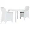 Image de vidaXL Ensemble de bistro 3 pcs Plastique Blanc Aspect de rotin