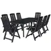 Image de vidaXL Ensemble à manger d'extérieur 9 pcs Plastique Anthracite