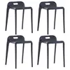 Image de vidaXL Tabourets empilables lot de 4 noir plastique