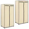 Image de vidaXL 2 pcs Garde-robes Crème 75x50x160 cm