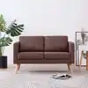 Image de vidaXL Canapé à 2 places Tissu Marron