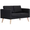 Image de vidaXL Canapé à 2 Places Sofa Causeuse de Salon Meuble de Salon Mobilier de Salon Maison Salle de Séjour Intérieur Bureau Tissu Noir