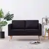 Image de vidaXL Canapé à 2 places Tissu Noir