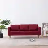 Image de vidaXL Canapé à 3 places Tissu Rouge bordeaux