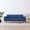 Image de vidaXL Canapé à 3 places Tissu Bleu