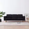 Image de vidaXL Canapé à 3 places Tissu Noir