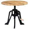 Image de vidaXL Table d'appoint 60x(46-63) cm Bois de manguier massif et fonte
