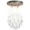 Image de vidaXL Plafonnier avec perles de cristal Argenté Sphère 3 ampoules G9