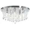 Image de vidaXL Plafonnier avec perles de cristal Argenté Rond 4 ampoules G9