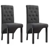 Image de vidaXL Chaises à manger lot de 2 gris foncé tissu