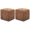 Image de vidaXL Tables de chevet 2 pcs Marron 30x30x30 cm Similicuir daim