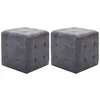 Image de vidaXL 2 pcs Tables de chevet Gris 30x30x30 cm Similicuir daim