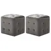 Image de vidaXL 2 pcs Tables de chevet Gris 30x30x30 cm Tissu velours