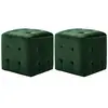 Image de vidaXL 2 pcs Tables de chevet Vert 30x30x30 cm Tissu velours