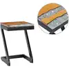 Image de vidaXL Table basse 30x30x50 cm Bois de teck massif et polyrésine