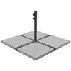 Image de vidaXL Plaques de poids de parasol 4 pcs Granit Gris Carré 100 kg