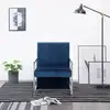 Image de vidaXL Fauteuil avec pieds chromés Bleu Velours