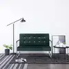 Image de vidaXL Canapé 2 places avec accoudoirs Vert foncé Chrome et velours