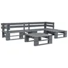 Image de vidaXL Salon de jardin palette 4 pcs Bois Gris