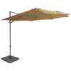 Image de vidaXL Parasol de jardin avec base portable taupe