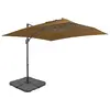 Image de vidaXL Parasol de jardin avec base portable taupe