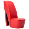 Image de vidaXL Chaise en forme de chaussure à talon haut Rouge Similicuir