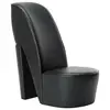 Image de vidaXL Chaise en forme de chaussure à talon haut noir similicuir