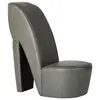 Image de vidaXL Chaise en forme de chaussure à talon haut Gris Similicuir