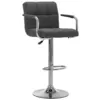 Image de vidaXL Chaise de bar Gris foncé Tissu