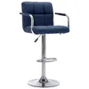 Image de vidaXL Chaise de bar Bleu Tissu