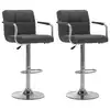 Image de vidaXL Chaises de bar lot de 2 gris foncé tissu