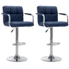 Image de vidaXL Chaises de bar lot de 2 bleu tissu