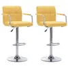 Image de vidaXL Chaises de bar lot de 2 jaune tissu