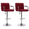 Image de vidaXL Chaises de bar lot de 2 bordeaux tissu