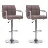 Image de vidaXL Chaises de bar lot de 2 taupe tissu