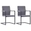 Image de vidaXL Chaises à manger cantilever lot de 2 gris foncé similicuir