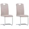 Image de vidaXL Chaises à manger cantilever lot de 2 cappuccino similicuir