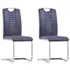 Image de vidaXL Chaises à manger cantilever lot de 2 gris similicuir daim