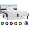 Image de vidaXL Cadre de lit avec LED sans matelas blanc et noir 90x200 cm